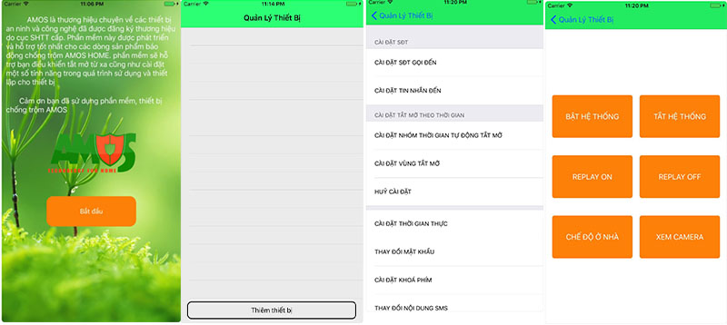 Hỗ trợ phần mềm AMOS tắt mở qua điện thoại (IOS -Androids)